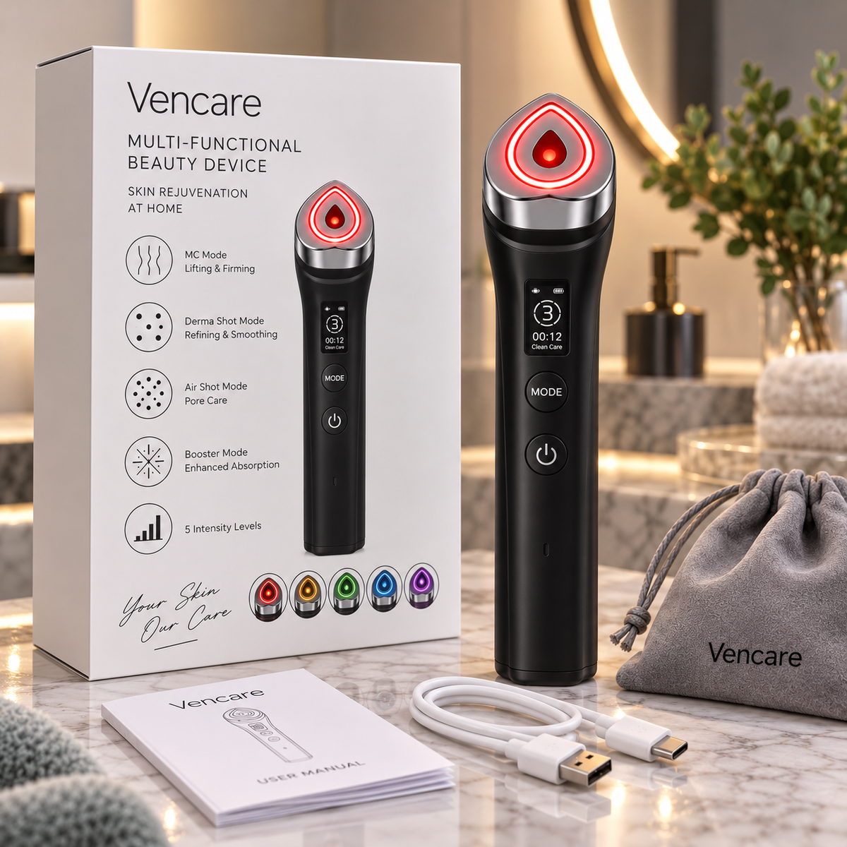 Vencare Face Sculpt Pro – RF-ansiktsapparat för hemmabruk